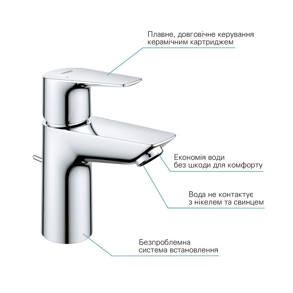 Комплект смесителей для ванной комнаты Grohe QuickFix Start Edge (цвет - хром) UA202501SQ UA202501SQ &mdash; фото в Esantehnika