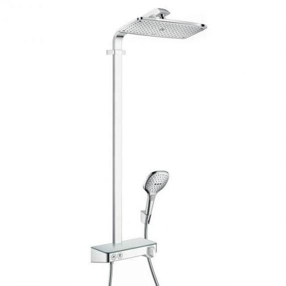 Душевая система с термостатом Hansgrohe Raindance E Showerpipe 360 1jet с ShowerTablet Select 300 цвет - хром 27288000 27288000 &mdash; фото в Esantehnika