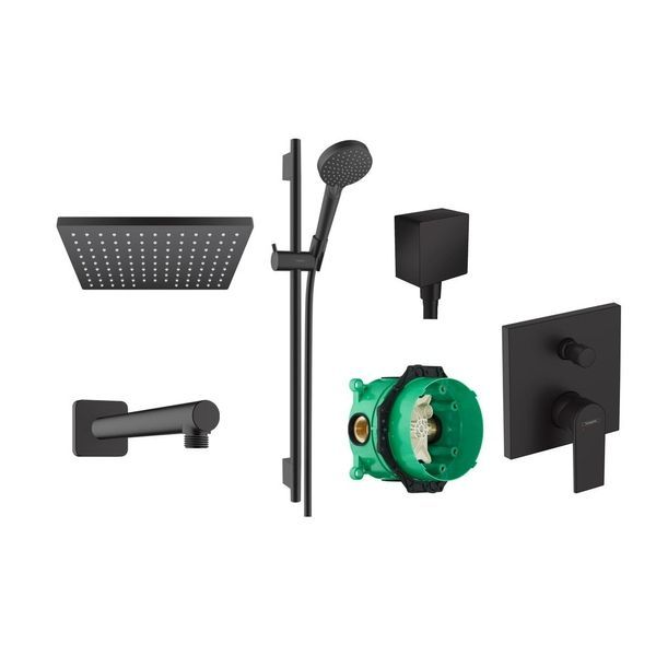 Набір прихованого монтажу для душу Hansgrohe EcoSmart 230 Vernis Shape 6 в 1, Matt Black (20230004) 20230004 &mdash; фото в Esantehnika