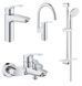 Комплект змішувачів для ванної кімнати та кухні Grohe Eurosmart New (колір-хром) UA123248MK UA123248MK &mdash; фото в Esantehnika