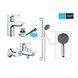 Комплект смесителей для ванной комнаты Grohe QuickFix Start Edge (цвет - хром) UA202501SQ UA202501SQ &mdash; фото в Esantehnika