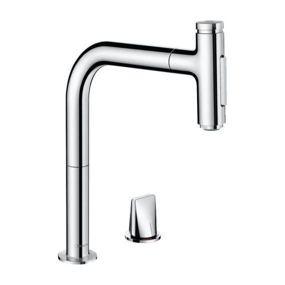 Змішувач для кухні Hansgrohe Metris Select M71 200 2jet, sBox (колір - хром), з витяжним душем 73818000 73818000 &mdash; фото в Esantehnika