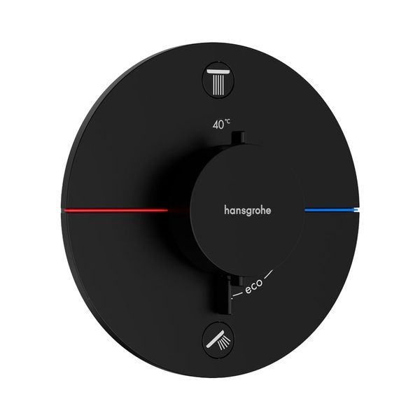 Термостат на 2 споживачі Hansgrohe ShowerSelect Comfort S (колір - чорний матовий) 15554670 15554670 &mdash; фото в Esantehnika