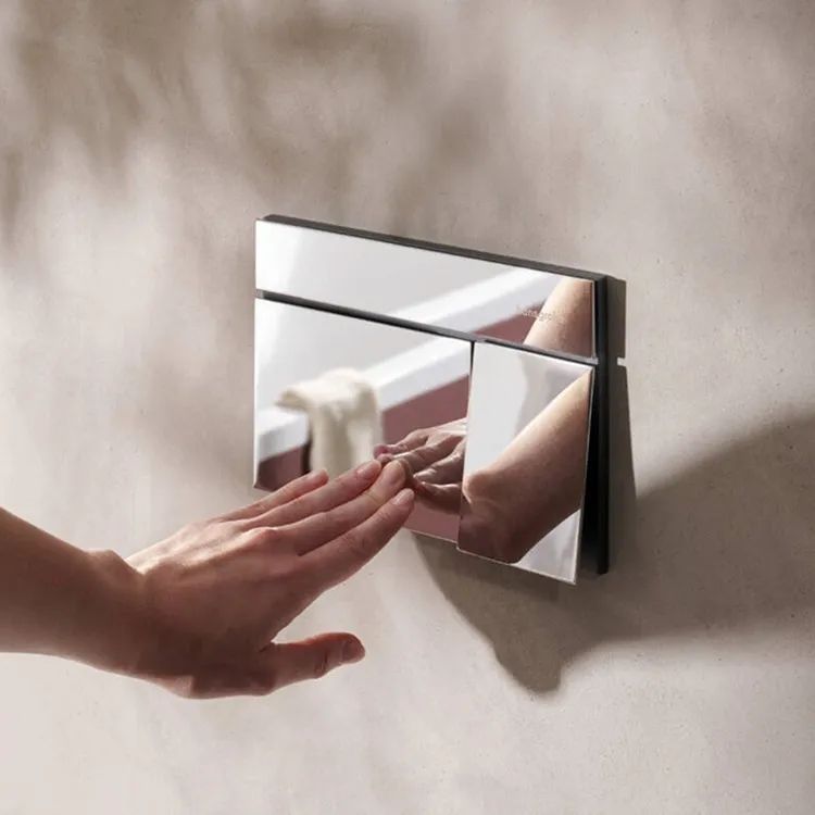 Клавиша смыва Hansgrohe iFrame Element E для двойного смыва, хром (66003000) 66003000 &mdash; фото в Esantehnika