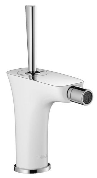 Смеситель для биде Hansgrohe PuraVida белый/хром с донным клапаном 15270400 15270400 &mdash; фото в Esantehnika