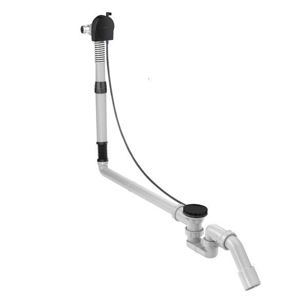 Слив-перелив с наполнением для ванны Hansgrohe Exafill S (цвет - чёрный матовый) 58116180+58117670 58116180+58117670 &mdash; фото в Esantehnika