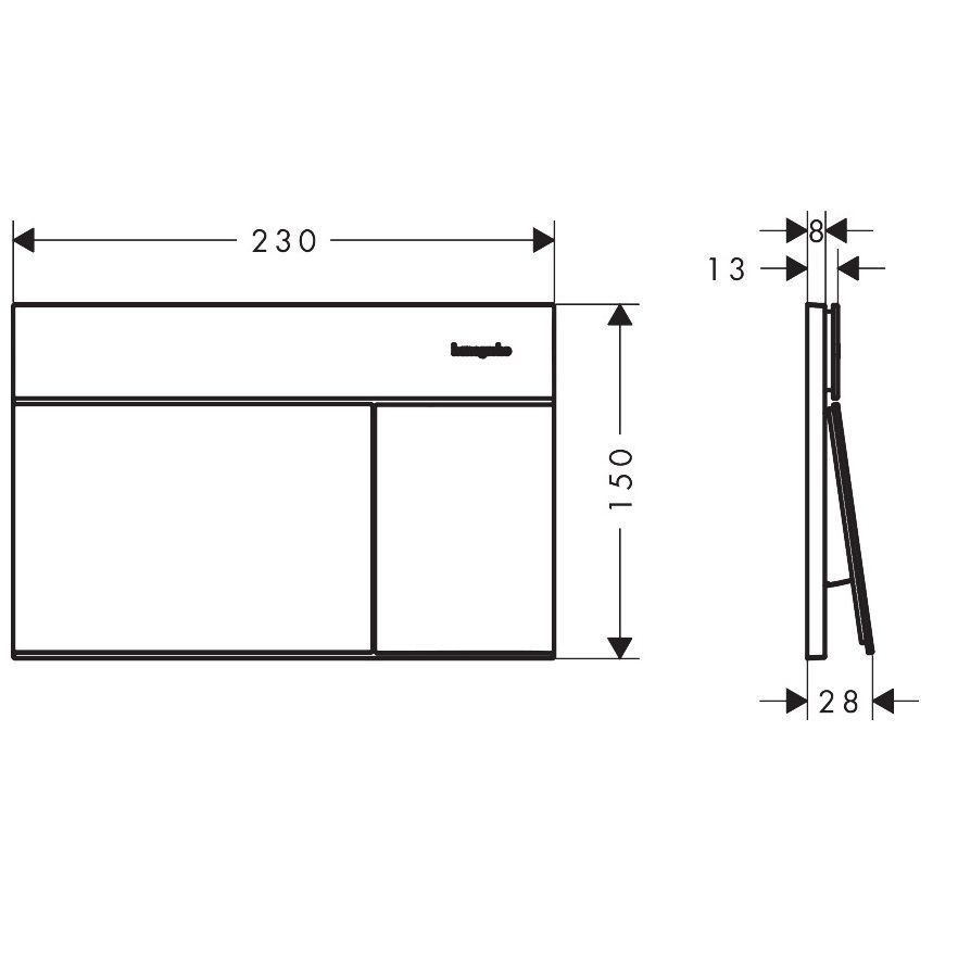 Клавиша смыва Hansgrohe iFrame Element E, Matt Black (66003670) 66003670 &mdash; фото в Esantehnika