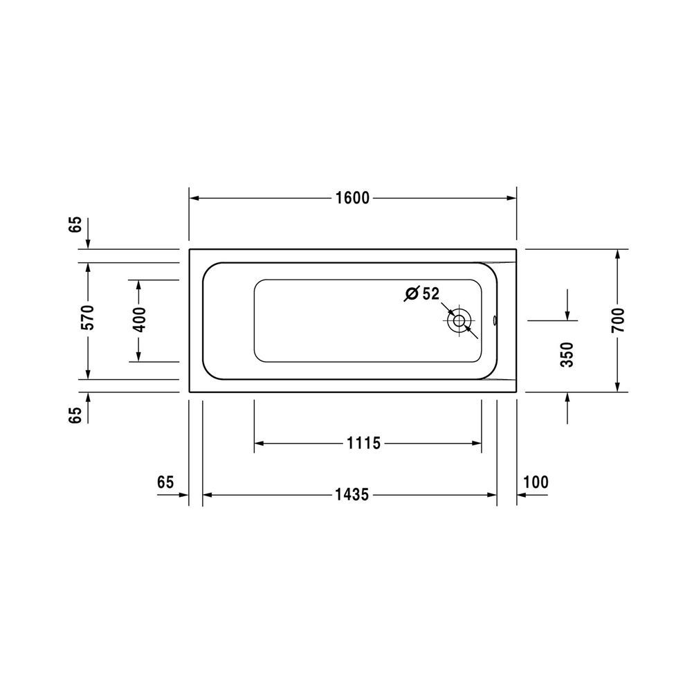 Ванна акриловая Duravit D-Code 160х70 (700096000000000) 700096000000000 &mdash; фото в Esantehnika