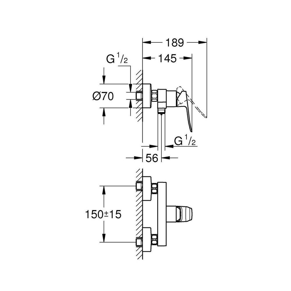 Змішувач для душу Grohe QuickFix Dice 1018740000 1018740000 &mdash; фото в Esantehnika