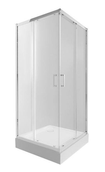 Душова кабіна Qtap Taurus 90x90 (Профіль - хром, скло - прозоре) з піддоном та панеллю Kupala TAUCRM1099SC6SET TAUCRM1099SC6SET &mdash; фото в Esantehnika