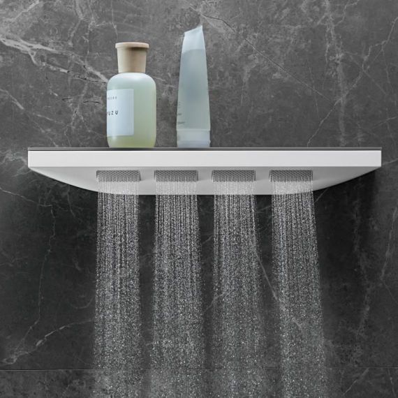Бічний душ 500 з душовою полицею Hansgrohe Rainfinity, 1 тип струменя (колір - хром/скло чорне) 26243000 26243000 &mdash; фото в Esantehnika