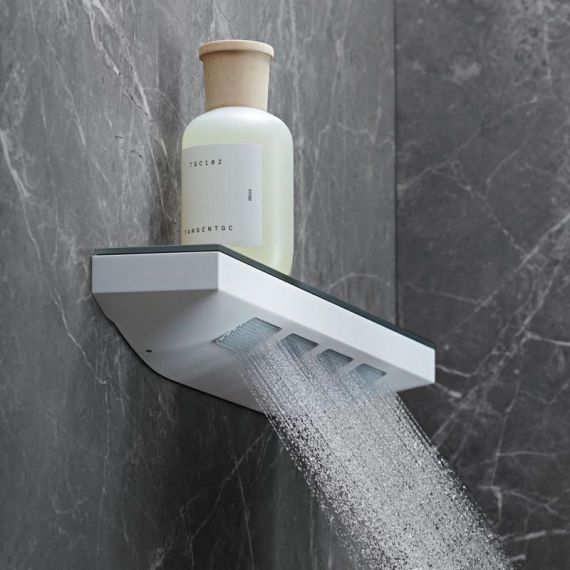 Бічний душ 500 з душовою полицею Hansgrohe Rainfinity, 1 тип струменя (колір - хром/скло чорне) 26243000 26243000 &mdash; фото в Esantehnika