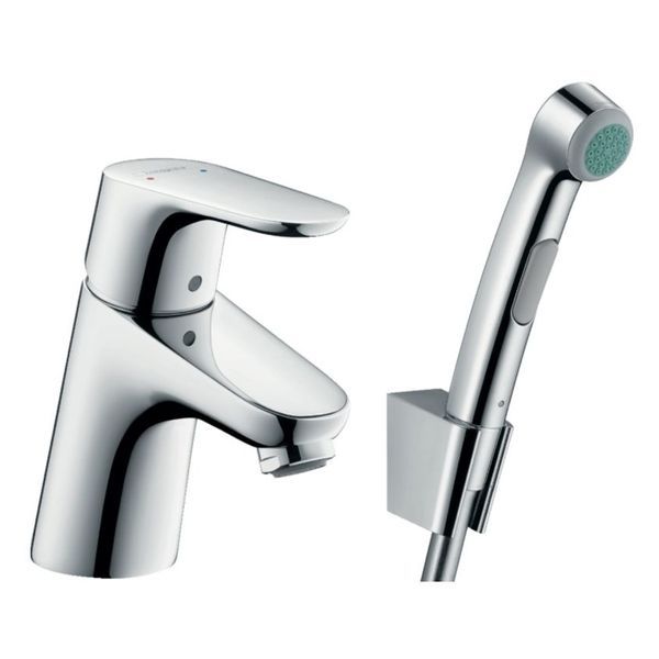 Змішувач для умивальника з гігієнічним душем Hansgrohe Focus E2 31926000 31926000 &mdash; фото в Esantehnika