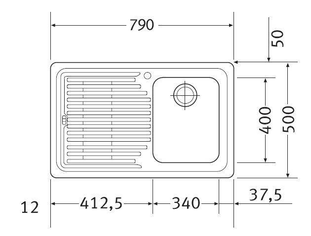 Кухонная мойка Franke Logica line LLX 611-79, накладная, крыло справа, вентиль, сифон, 79х50, нержавеющая сталь (101.0381.808) 101.0381.808 &mdash; фото в Esantehnika