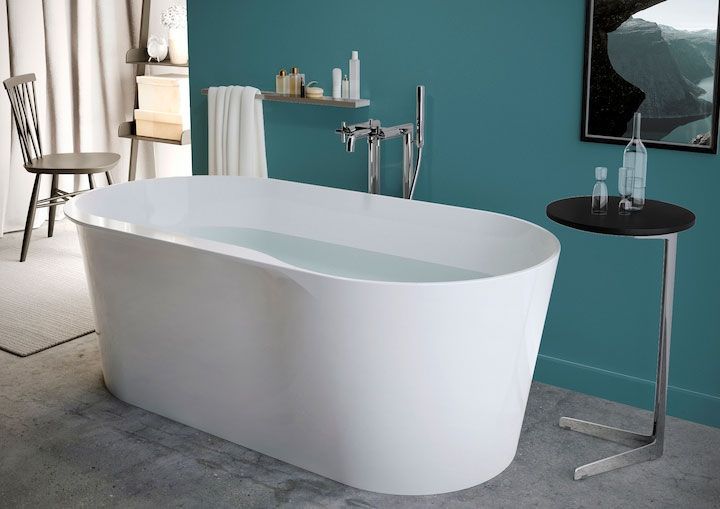 Ванна зі штучного каменю Stonex 160 х 80 х h59 см Roca Raina, в комплекті з сифоном A248466000 A248466000 &mdash; фото в Esantehnika
