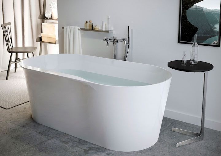Ванна зі штучного каменю Stonex 160 х 80 х h59 см Roca Raina, в комплекті з сифоном A248466000 A248466000 &mdash; фото в Esantehnika