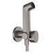 Гигиенический душ (для смешанной воды) Hansgrohe Bidette 1jet S EcoSmart+ со шлангом и держателем (цвет - шлифованный чёрный хром) 29232340 29232340 &mdash; фото в Esantehnika