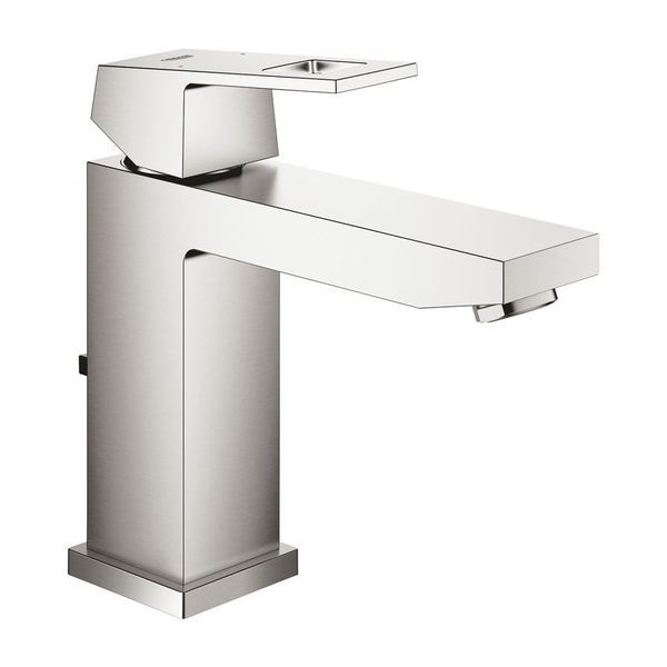 Смеситель для умывальника Grohe Eurocube M-Size с донным клапаном, сталь (23445DC0) 23445DC0 &mdash; фото в Esantehnika