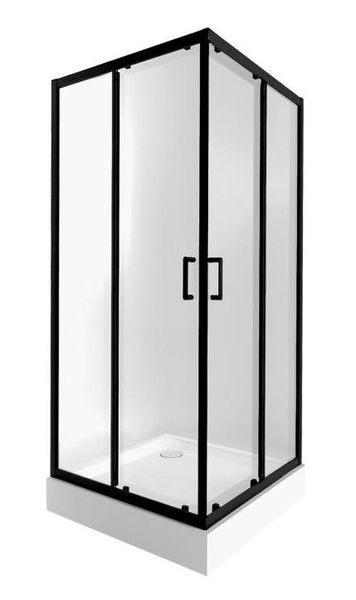 Душова кабіна Qtap Taurus 90x90 (Профіль - чорний, скло - прозоре) TAUBLA1099SC6SET TAUBLA1099SC6SET &mdash; фото в Esantehnika