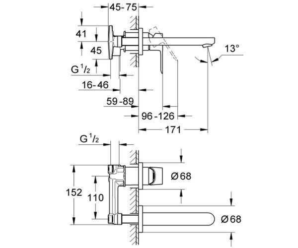 Змішувач для раковини Grohe Bau Edge (20474000) 20474000 &mdash; фото в Esantehnika