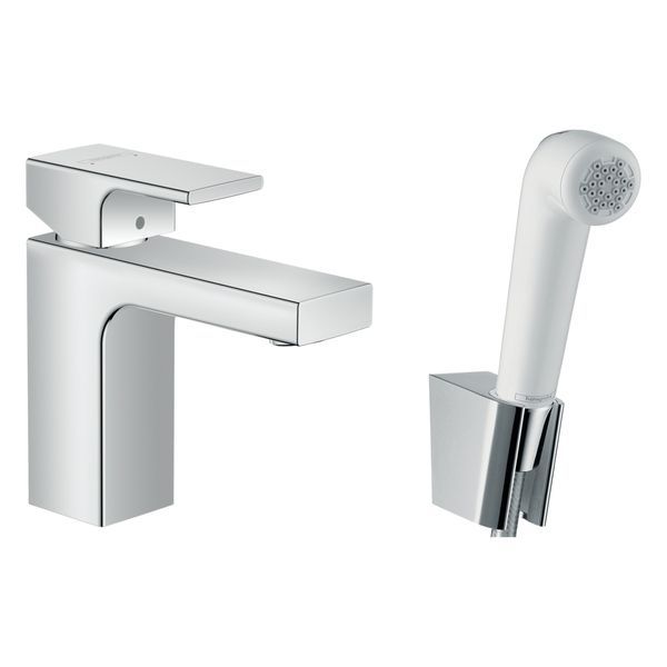 Змішувач для раковини 100 Hansgrohe Vernis Shape (колір - хром), з гігієнічним душем 71216000 71216000 &mdash; фото в Esantehnika