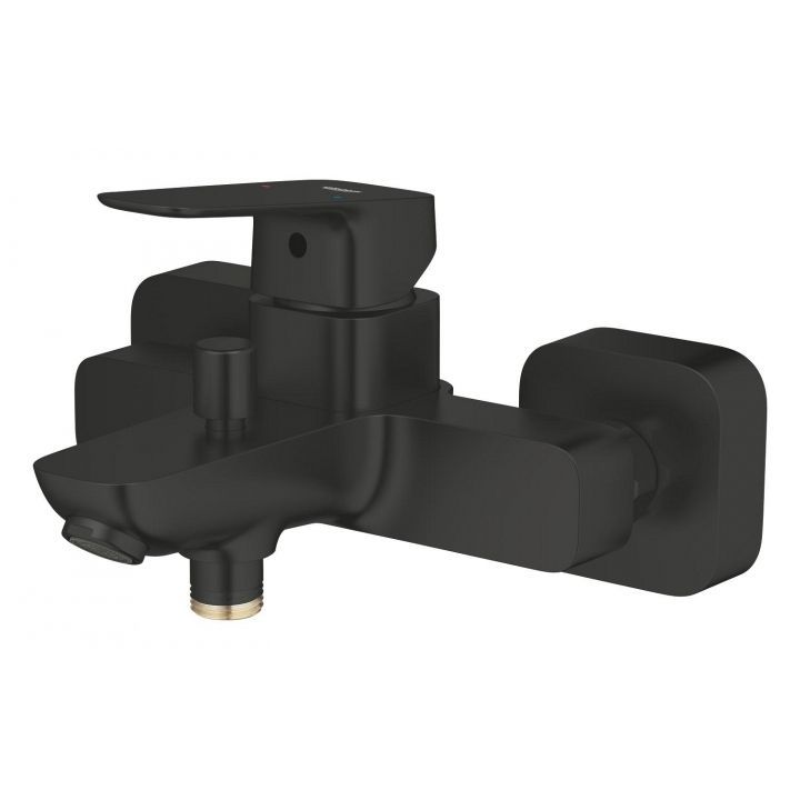 Смеситель для ванны с душем Grohe Cubeo чёрный матовый (1018142430) 1018142430 &mdash; фото в Esantehnika
