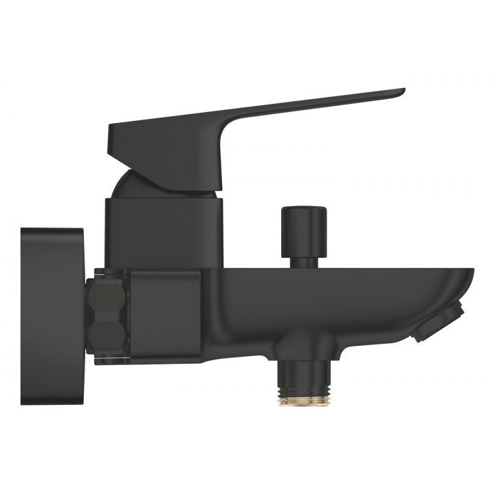 Смеситель для ванны с душем Grohe Cubeo чёрный матовый (1018142430) 1018142430 &mdash; фото в Esantehnika