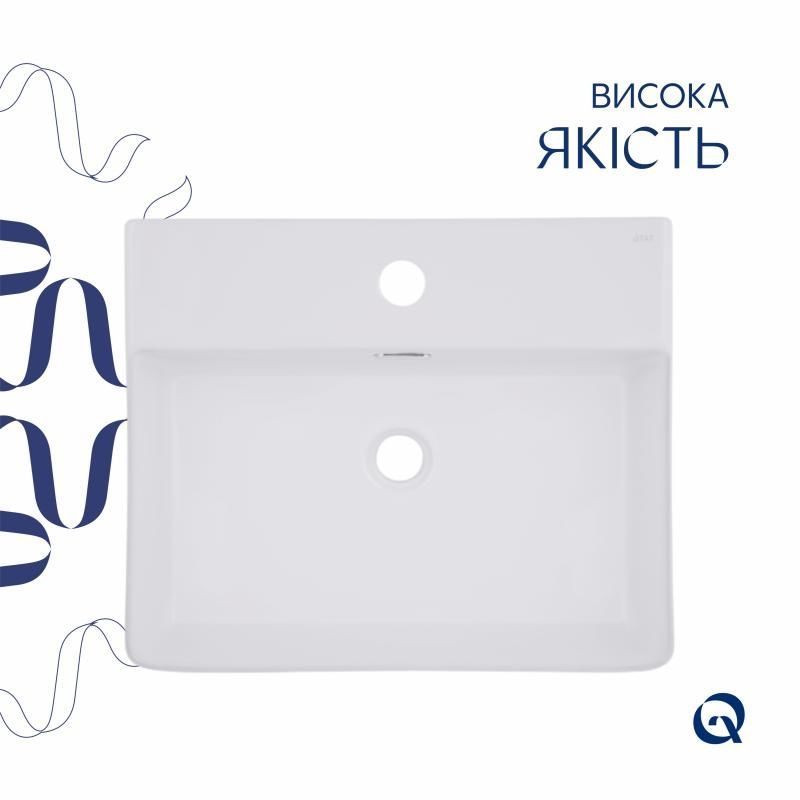 Комплект Qtap Nando LT: Раковина підвісна прамокутна 500х420х130 мм White + Донний клапан PU02O QT12112173SWN47323 QT12112173SWN47323 &mdash; фото в Esantehnika