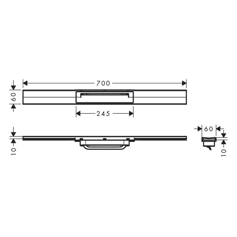 Трап для душа 70 см Hansgrohe RainDrain Flex, хром 56050000 56050000 &mdash; фото в Esantehnika