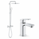 Комплект GROHE Tempesta System 250 Cube с термостатом и смесителем GROHE Cubeo S-Size, хром (SET-26689001-1016990000) SET-26689001-1016990000 &mdash; фото в Esantehnika