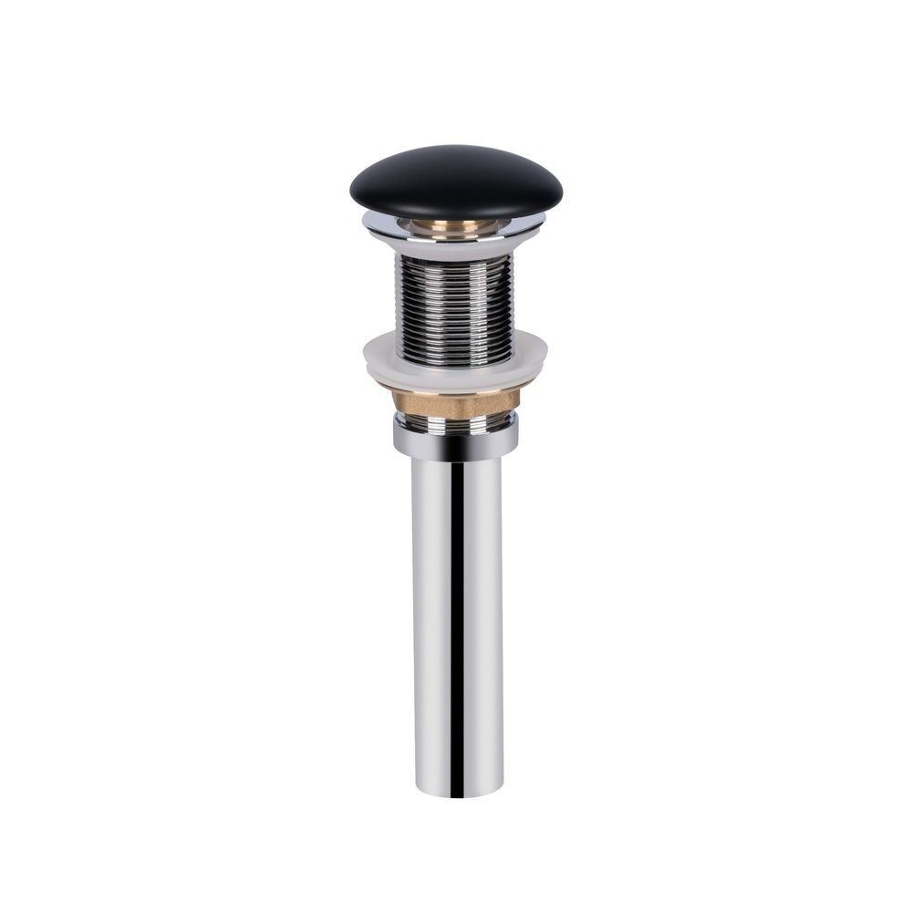 Донний клапан для раковини Qtap PU03 70х70х227.5 Matt black QT066PU03MB &mdash; фото в Esantehnika