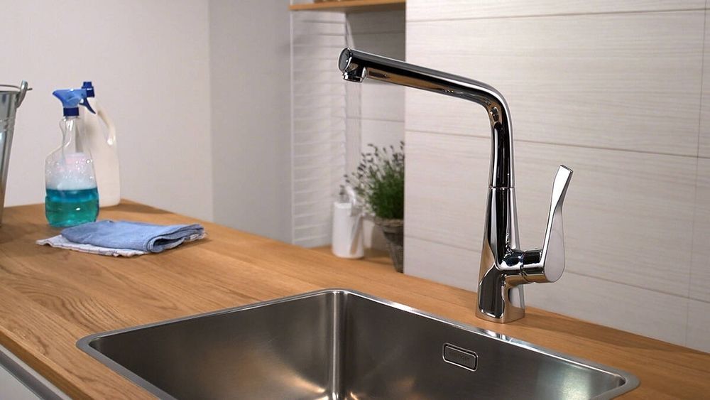 Смеситель для кухни 320 Hansgrohe Metris M71, 1jet (цвет - хром) 14822000 14822000 &mdash; фото в Esantehnika