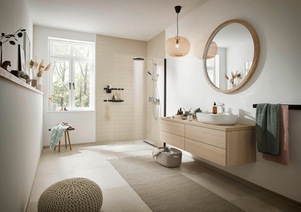 Набор аксессуаров 3-в-1 Hansgrohe WallStoris, чёрный матовый 27966670 27966670 &mdash; фото в Esantehnika