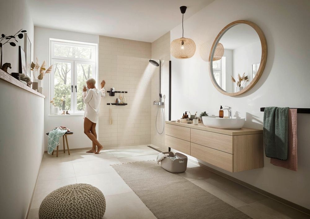 Набор аксессуаров 3-в-1 Hansgrohe WallStoris, чёрный матовый 27966670 27966670 &mdash; фото в Esantehnika