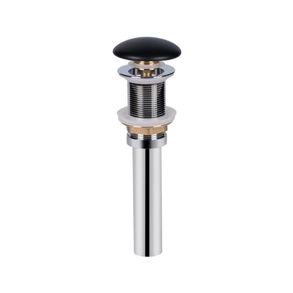 Донний клапан для раковини Qtap PU03 70х70х227.5 Matt black QT066PU03MB &mdash; фото в Esantehnika