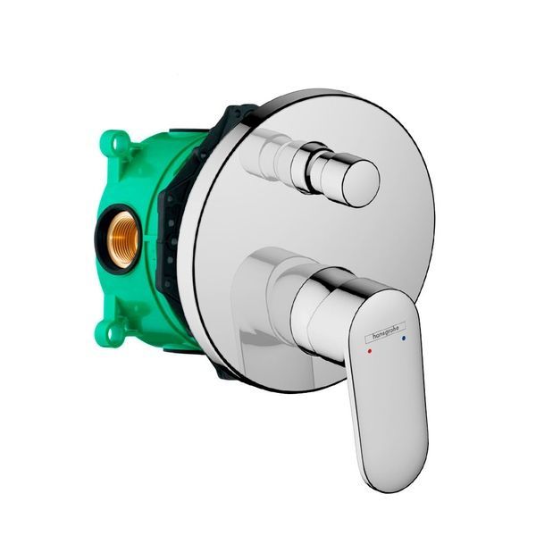 Смеситель для душа Hansgrohe Vernis Blend (цвет - хром) в комплекте со встраиваемой частью Ibox universal 71466000+01800180 71466000+01800180 &mdash; фото в Esantehnika