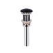 Донний клапан для раковини Qtap PU03 70х70х227.5 Matt black QT066PU03MB &mdash; фото в Esantehnika