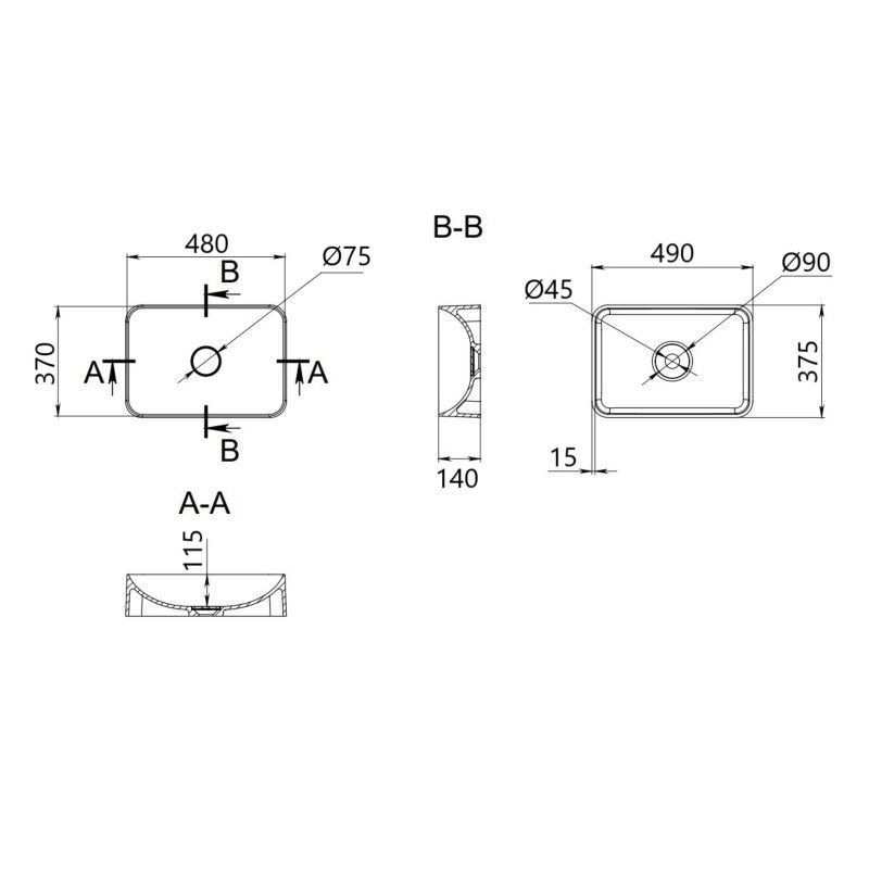 Раковина-чаша Qtap Tern 480х370х135 White QT17116069W QT17116069W &mdash; фото в Esantehnika