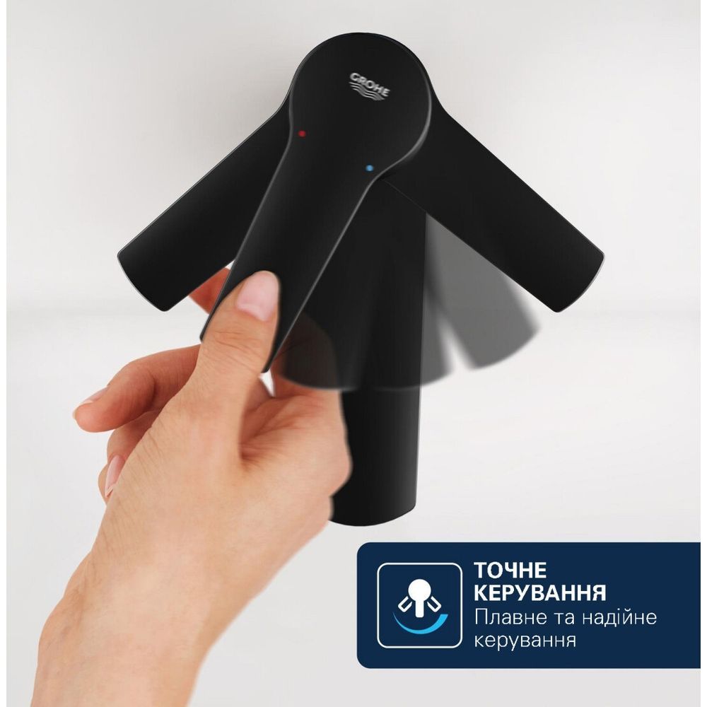Змішувач на стільницю для раковини XL-розміру Grohe QuickFix Dice Black 1018922430 1018922430 &mdash; фото в Esantehnika