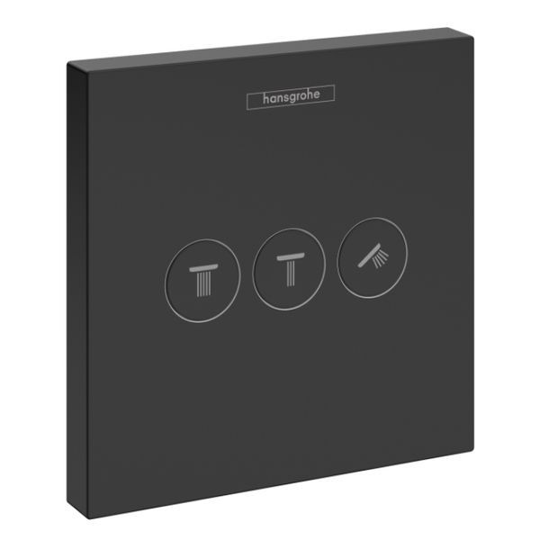 Перемикач положень Hansgrohe ShowerSelect на 3 споживачі, чорний матовий (15764670) 15764670 &mdash; фото в Esantehnika