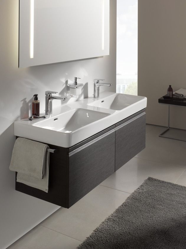 Умивальник підвісний Laufen PRO S 1300х465 подвійний (колір-білий) H8149680001041 H8149680001041 &mdash; фото в Esantehnika