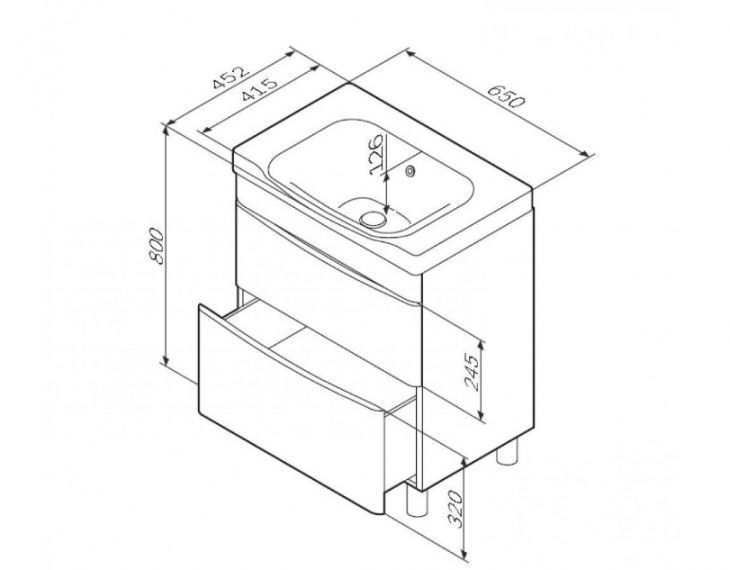 Тумба с умывальником напольная AM PM Like 65 белая/венге M80-FSX0652V-WC0652-38 M80-FSX0652V-WC0652-38 &mdash; фото в Esantehnika