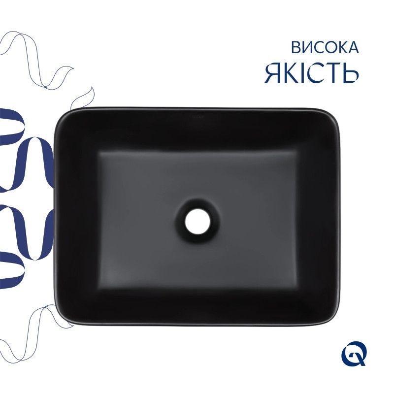 Раковина-чаша Qtap Tern 480х370х135 Matt black QT176069MB QT176069MB &mdash; фото в Esantehnika