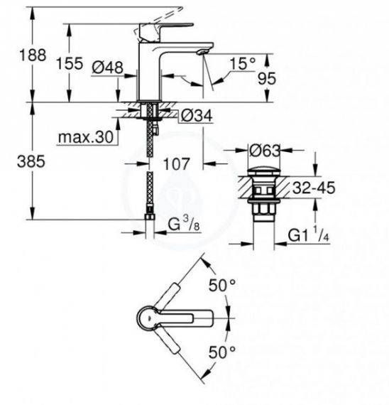 Змішувач одноважільний для раковини Grohe Lineare DN 15 XS-Size 23791001 23791001 &mdash; фото в Esantehnika