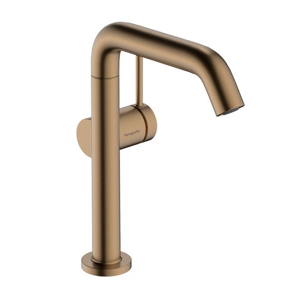 Змішувач для раковини 210 Fine CoolStart, з поворотним виливом Hansgrohe Tecturis S (колір - матова бронза), з донним клапаном push-open 73360140 73360140 &mdash; фото в Esantehnika