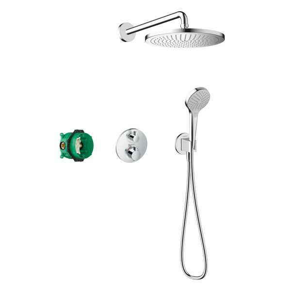 Душевая система скрытого монтажа с термостатом Hansgrohe Croma 280 Ecostat S (цвет - хром) 27954000 27954000 &mdash; фото в Esantehnika