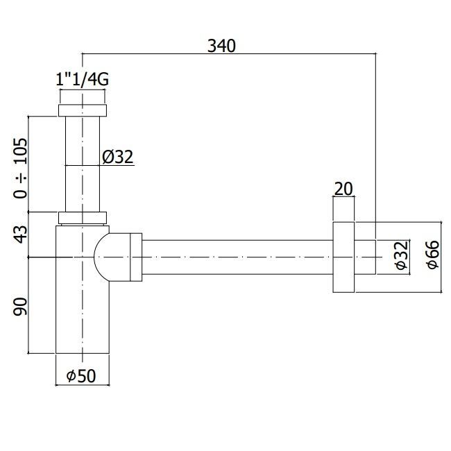 Сифон для раковини Paffoni Light (колір - білий матовий) ZACC240BO ZACC240BO &mdash; фото в Esantehnika