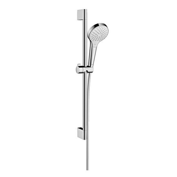 Душевой гарнитур Hansgrohe Raindance Select S EcoSmart 9 л/мин (цвет - хром/белый), ручной душ 3 типа струи 26563400 26563400 &mdash; фото в Esantehnika