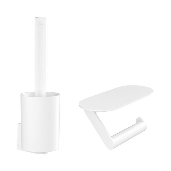 Набір аксесуарів 2-в-1 Hansgrohe WallStoris, білий матовий 27969700 27969700 &mdash; фото в Esantehnika