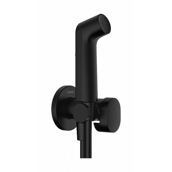 Гігієнічний душ (на холодну воду) Hansgrohe Bidette 1jet S EcoSmart+ зі шлангом та тримачем (колір - чорний матовий) 29230670 29230670 &mdash; фото в Esantehnika